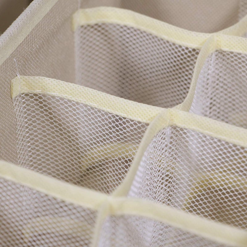 TENABORT 12 Pack Foldable Drawer Organizer Dividers Cloth Storage Box Closet Dresser Organizer Cube Fabric Containers Basket Bins for Underwear Bras Socks Panties Lingeries Nursery Baby Clothes Beige NN246 - Image 5